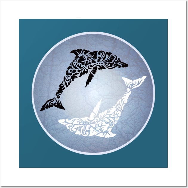 Dolphin Yin Yang Wall Art by tsign703